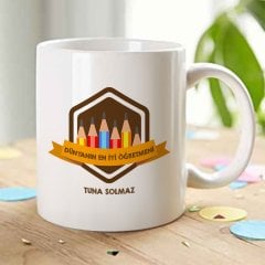 Kişiye Özel Beyaz Kupa Bardak (Öğretmenler Günü Temalı-17)