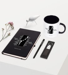 Kişiye Özel Atatürk Temalı Siyah Defter Kalem Anahtarlık Kupa Seti - 8