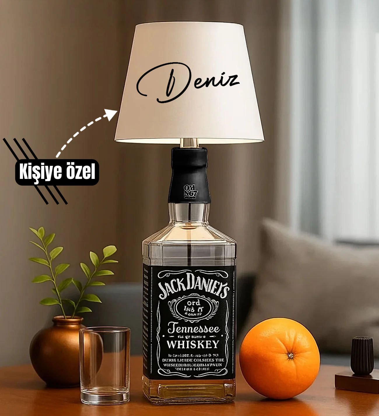 BK Gift Kişiye Özel İsimli Kablosuz 3 Renkli Led Beyaz Şişe Lambası-1, Ev Hediyesi, Arkadaşa Hediye, Sevgiliye Hediye
