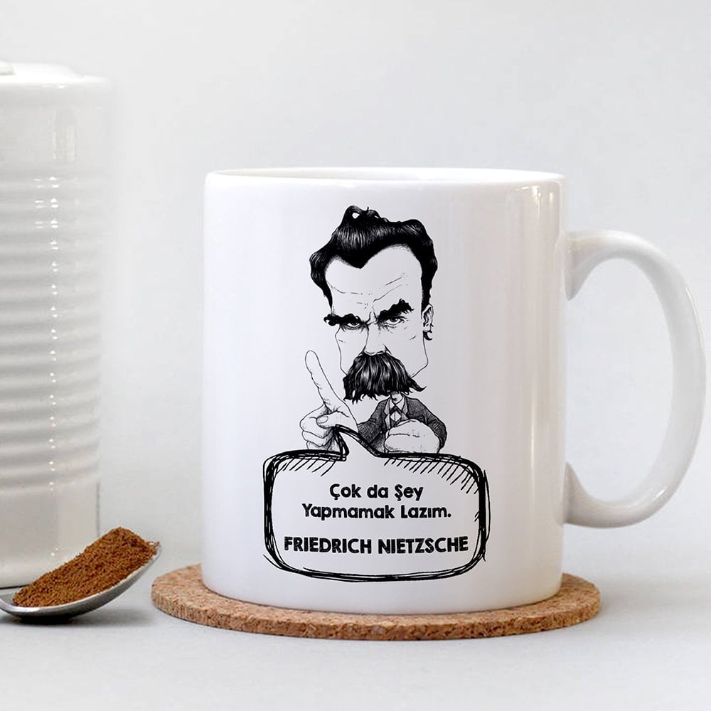Kişiye Özel Friedrich Nietzsche Beyaz Kupa Bardak