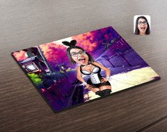 Kişiye Özel Tavşan Kız Karikatürlü Ahşap Puzzle-1