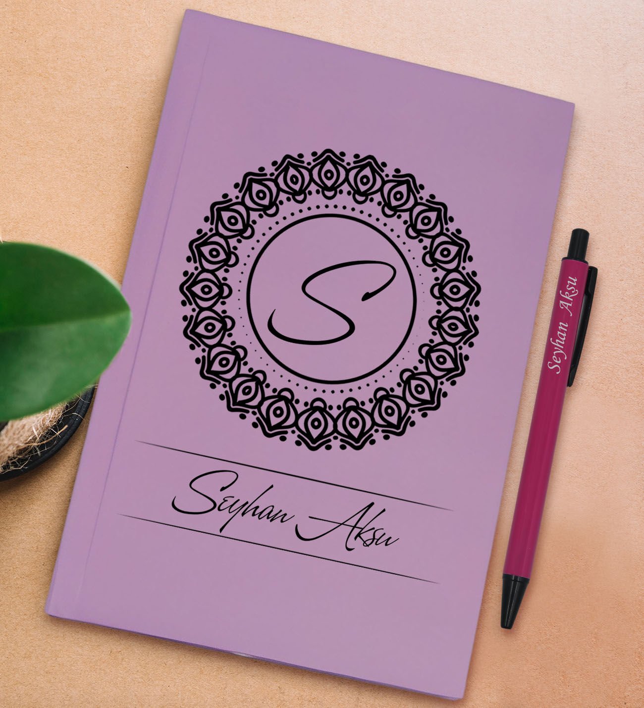 BK Gift Kişiye Özel İsimli Lila Sert Kapaklı Defter ve Tükenmez Kalem Seti, Arkadaşa Hediye, Yeni İş Hediyesi, Doğum Günü Hediyesi-15