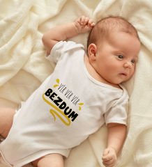 BK Kids Bezdum Tasarımlı Beyaz Bebek Body Zıbın-5