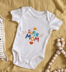 BK Kids Super Mom Tasarımlı Bebek Body Zıbın - Model 1