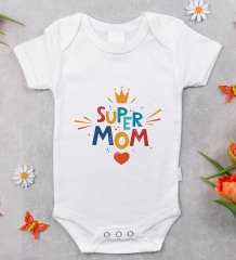BK Kids Super Mom Tasarımlı Bebek Body Zıbın - Model 1