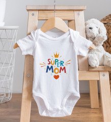 BK Kids Super Mom Tasarımlı Bebek Body Zıbın - Model 1