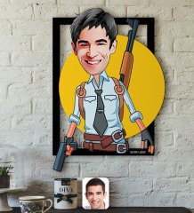 Kişiye Özel Erkek PUBG Karikatürlü 3D Ahşap Tablo-1