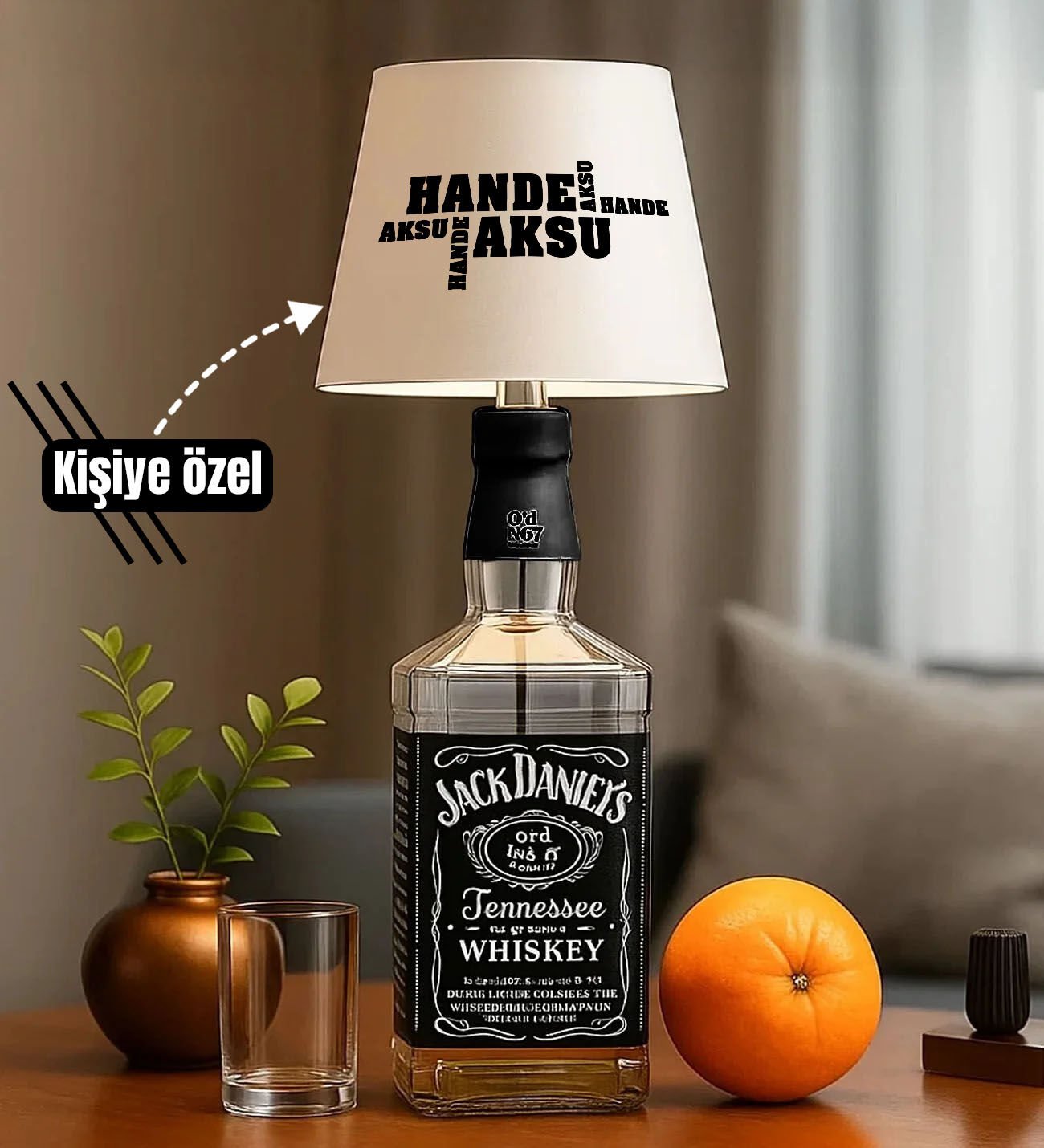 BK Gift Kişiye Özel İsimli Kablosuz 3 Renkli Led Beyaz Şişe Lambası-2, Ev Hediyesi, Arkadaşa Hediye, Sevgiliye Hediye