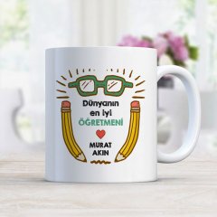 Kişiye Özel Beyaz Kupa Bardak (Öğretmenler Günü Temalı-19)