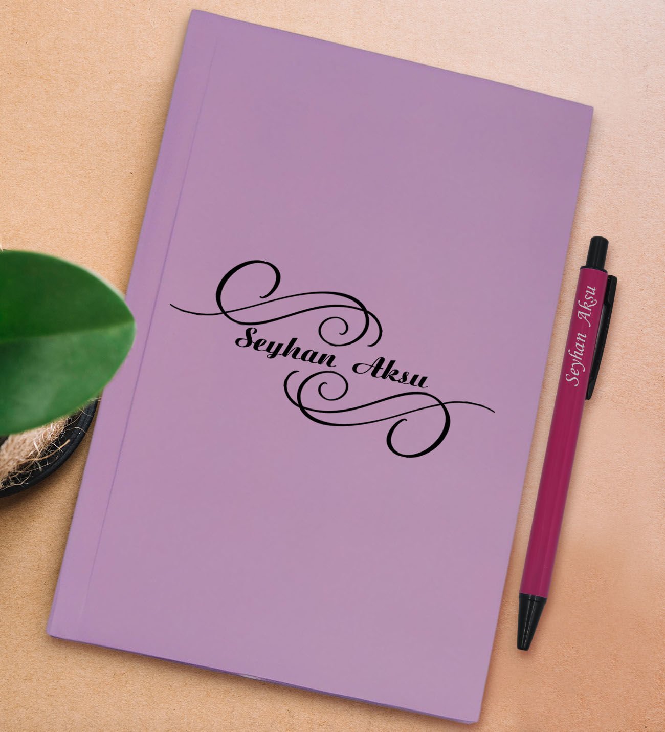 BK Gift Kişiye Özel İsimli Lila Sert Kapaklı Defter ve Tükenmez Kalem Seti, Arkadaşa Hediye, Yeni İş Hediyesi, Doğum Günü Hediyesi-16