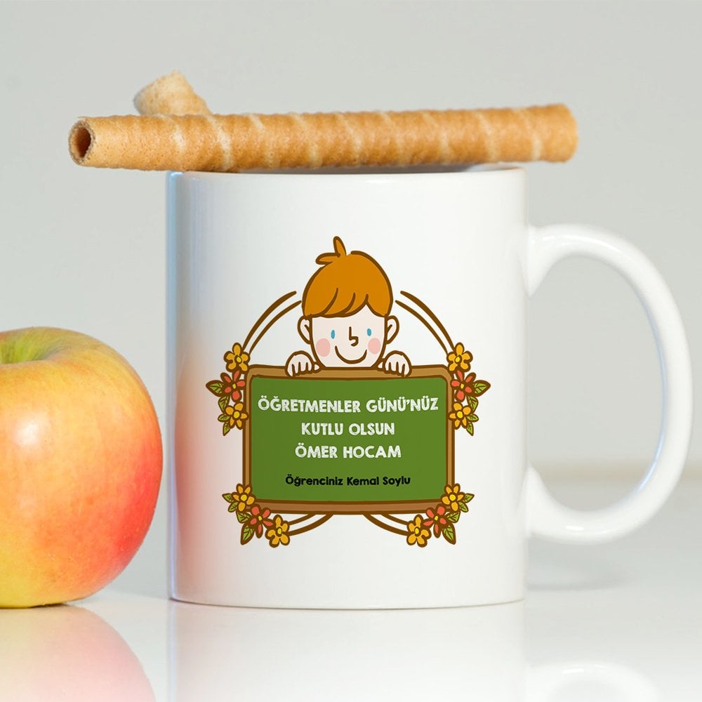 Kişiye Özel Beyaz Kupa Bardak (Öğretmenler Günü Temalı-20)
