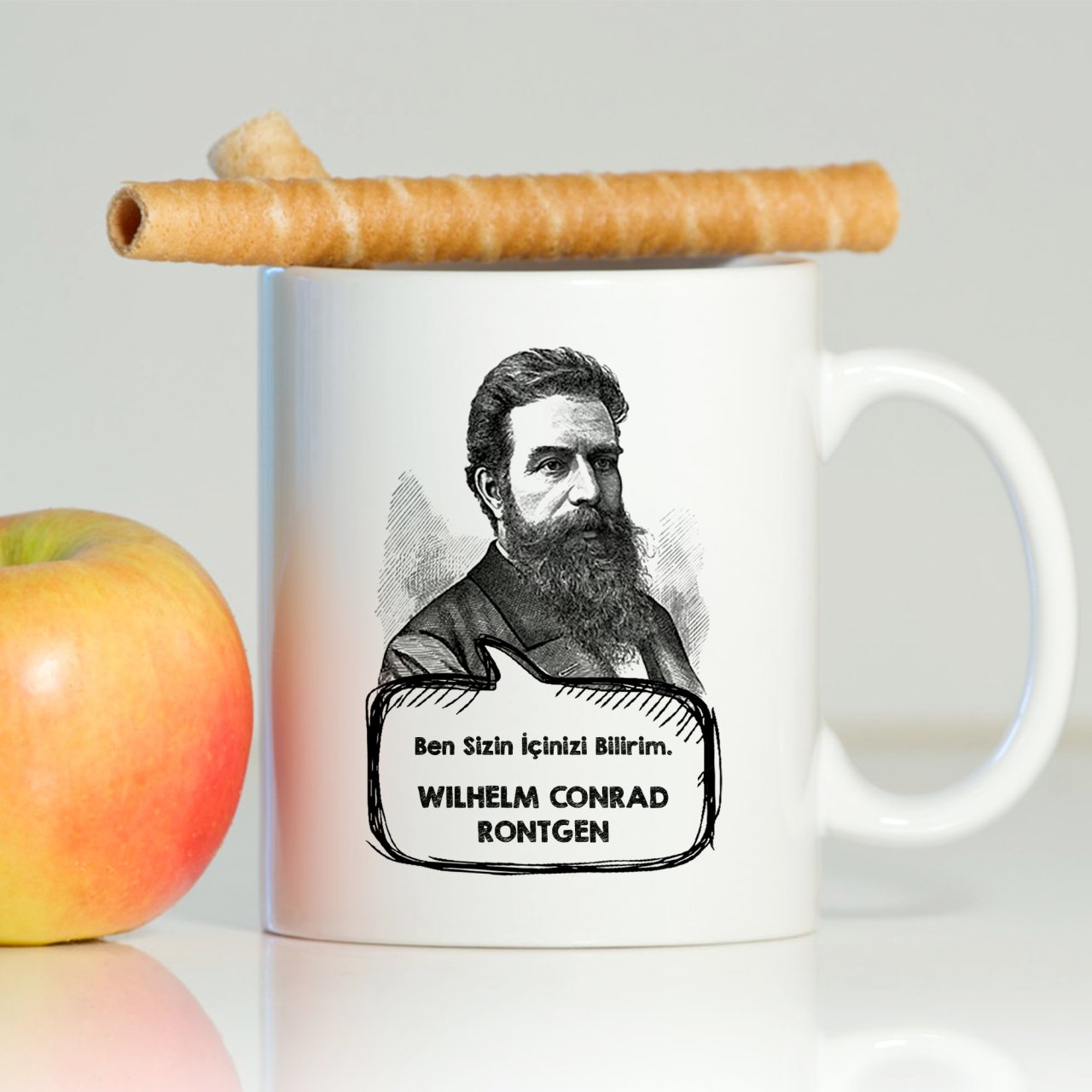 Kişiye Özel Wilhelm Conrad Röntgen Beyaz Kupa Bardak