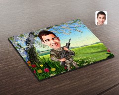 Kişiye Özel Uzman Jandarma Karikatürlü Ahşap Puzzle-1