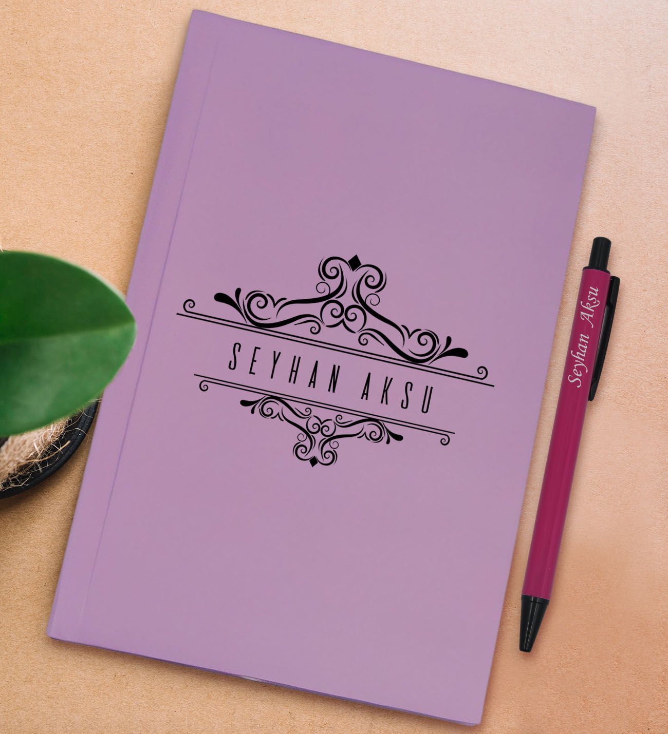BK Gift Kişiye Özel İsimli Lila Sert Kapaklı Defter ve Tükenmez Kalem Seti, Arkadaşa Hediye, Yeni İş Hediyesi, Doğum Günü Hediyesi-18