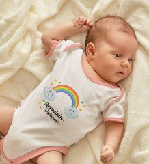 BK Kids Annesinin Bir Tanesi Tasarımlı Pembe Bebek Body Zıbın-1