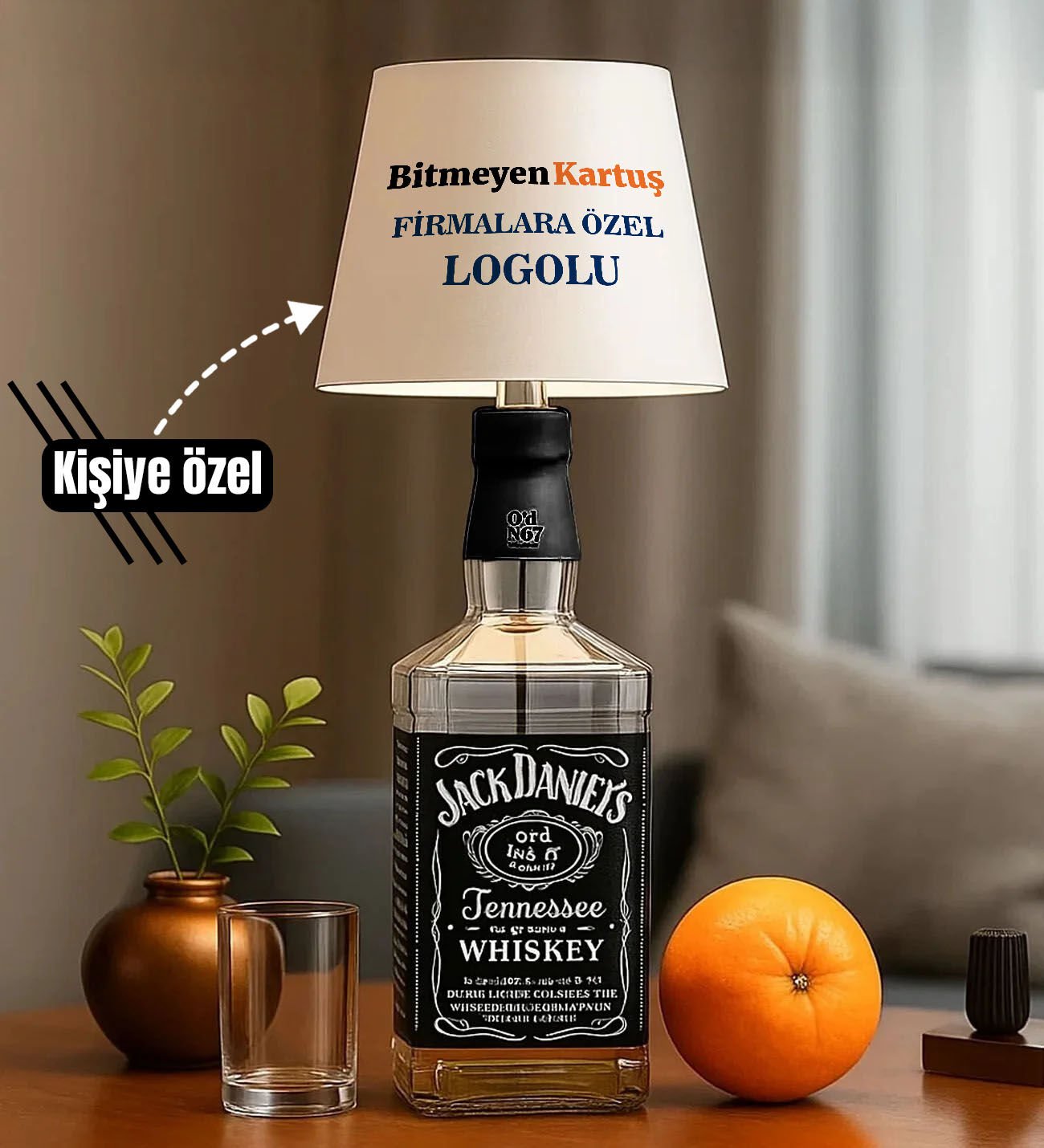 BK Gift Firmalara Özel Logolu Kablosuz 3 Renkli Led Beyaz Şişe Lambası, Ev Hediyesi, Arkadaşa Hediye, Sevgiliye Hediye