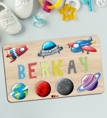 BK Toys Çocuklara Özel İsimli Büyük Boy Ahşap Eğitici Yapboz Puzzle 50x30cm - Model 5