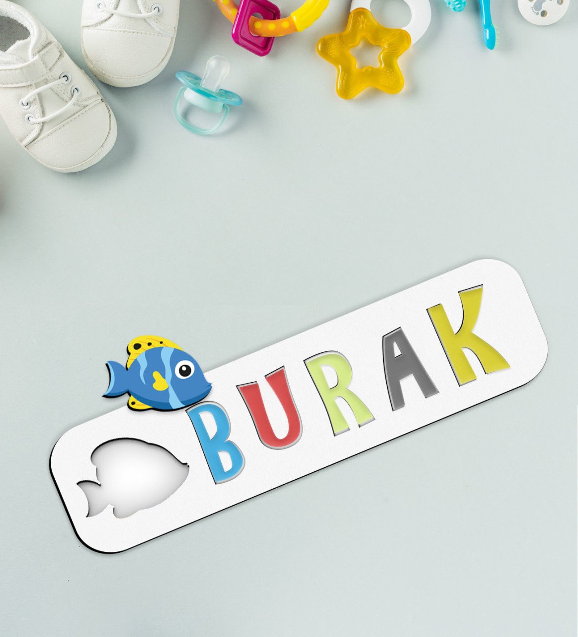 BK Toys Çocuklara Özel İsimli Figürlü Ahşap Eğitici Yapboz Puzzle-25