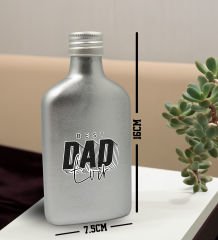 BK Gift Kişiye Özel İsimli Baba Temalı Gümüş Tasarım Cam Şişede 200 ml Kolonya-1, Babaya Hediye, Babalar Günü Hediyeleri, Hediyelik Baskılı Kolonya