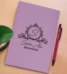 BK Gift Kişiye Özel İsimli Lila Sert Kapaklı Defter ve Tükenmez Kalem Seti, Arkadaşa Hediye, Yeni İş Hediyesi, Doğum Günü Hediyesi-20