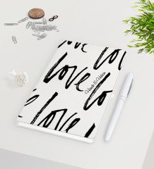 Kişiye Özel Sevgililer Günü Beyaz Defter Kalem Seti-66