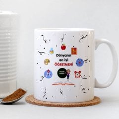 Kişiye Özel Beyaz Kupa Bardak (Öğretmenler Günü Temalı-24)