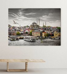 Kişiye Özel İstanbul Manzara Kanvas Tablo (70 x 100 cm.) 1