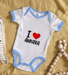BK Kids I Love Ankara Tasarımlı Mavi Bebek Body Zıbın - Model 1