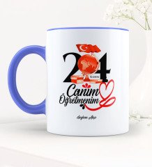 Kişiye Özel Canım Öğretmenim Mavi Kupa Bardak - 2