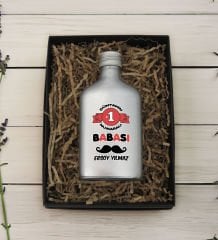 BK Gift Kişiye Özel İsimli Baba Temalı Gümüş Tasarım Cam Şişede 200 ml Kolonya-6, Babaya Hediye, Babalar Günü Hediyeleri, Hediyelik Baskılı Kolonya
