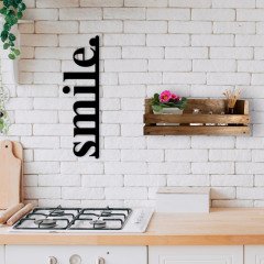 BK Home Dekoratif Doğal Ahşap Raf ve Gülümse Duvar Süsü-4