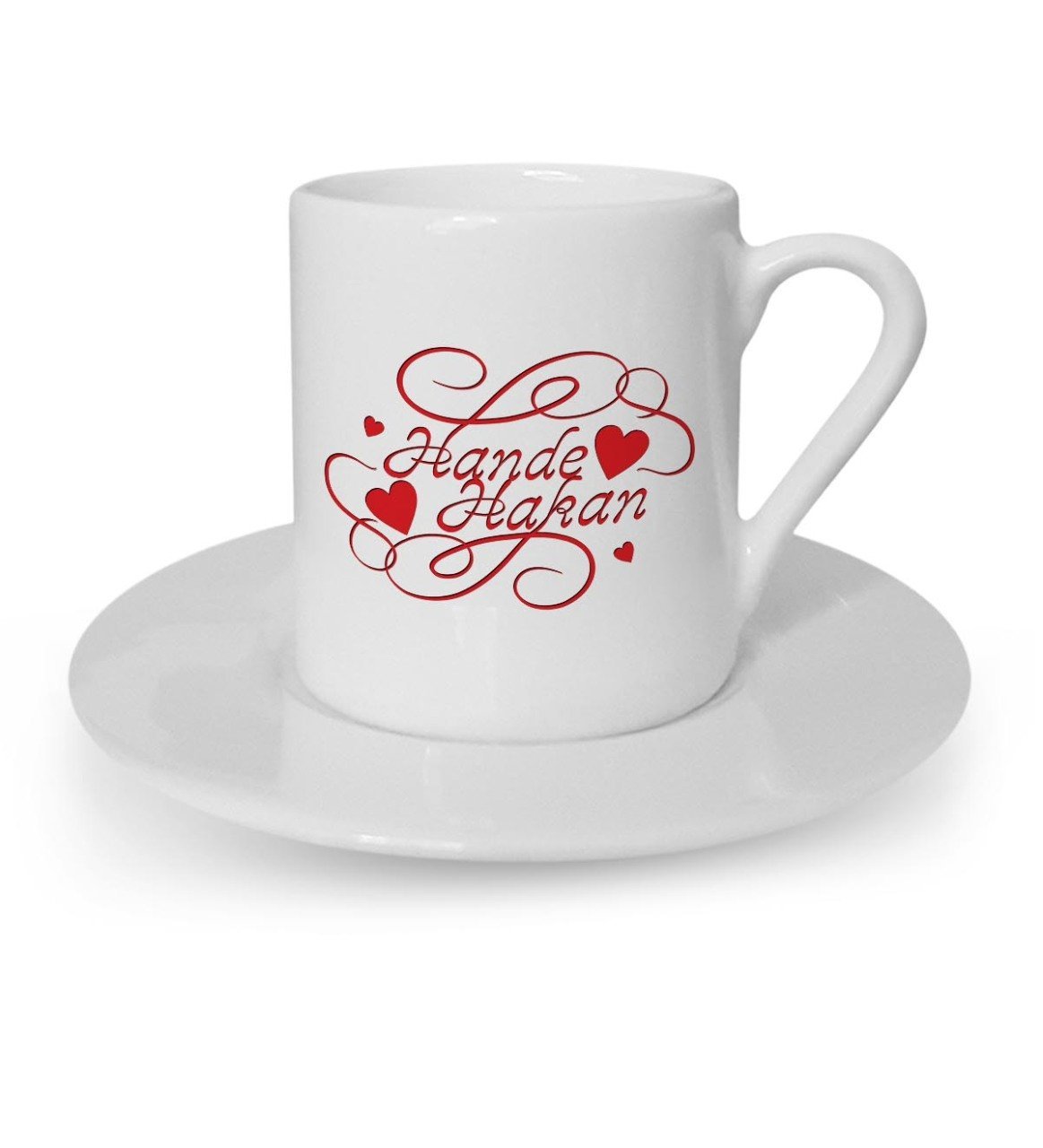 Kişiye Özel Sevgililer Günü Temalı Türk Kahvesi Fincanı - 5