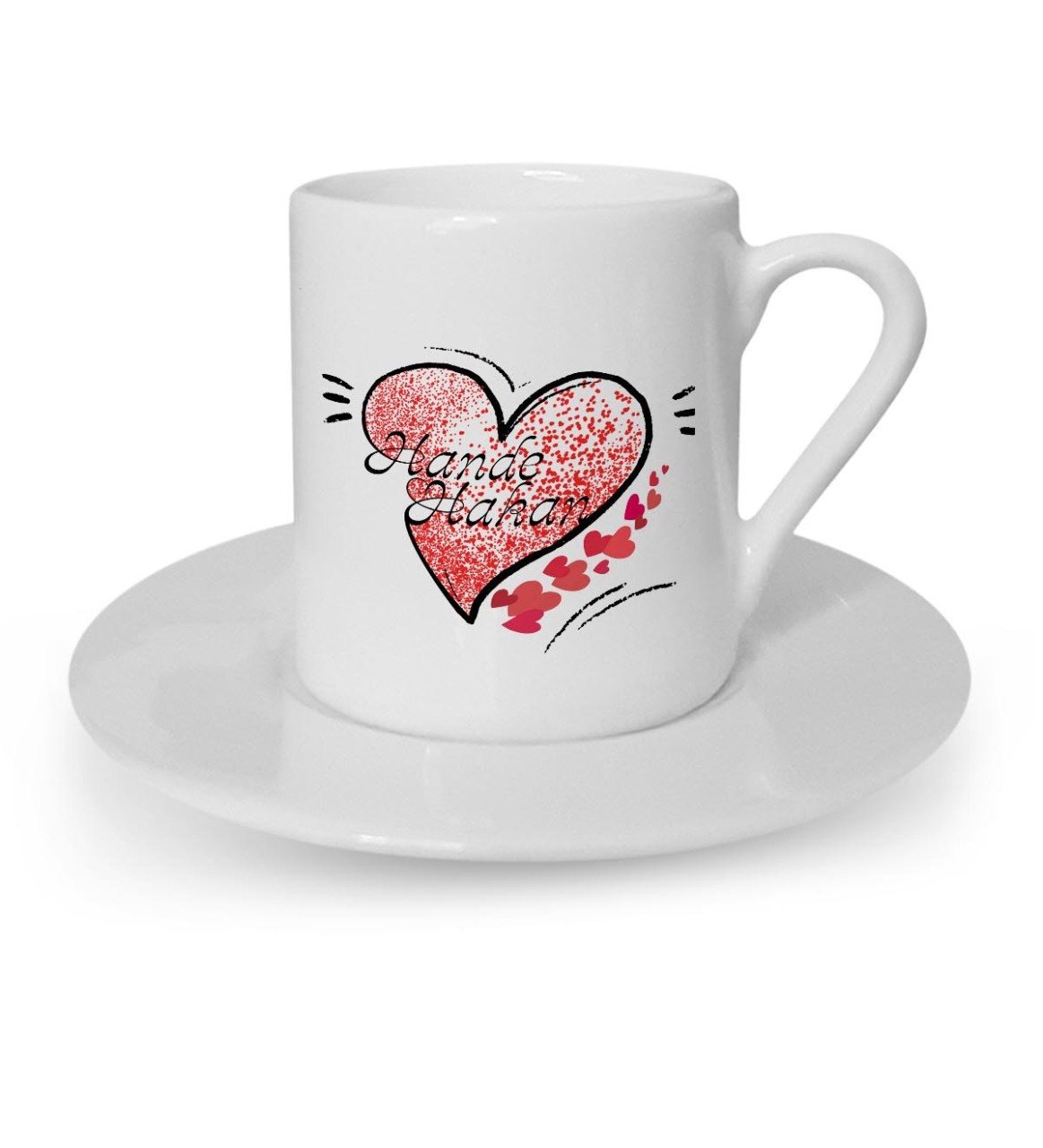 Kişiye Özel Sevgililer Günü Temalı Türk Kahvesi Fincanı - 6