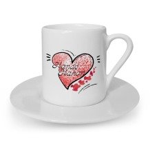 Kişiye Özel Sevgililer Günü Temalı Türk Kahvesi Fincanı - 6