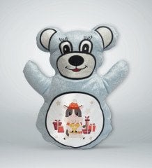 BK Gift Sevimli İnek Tasarımlı Mavi Ayıcık Yastık-1