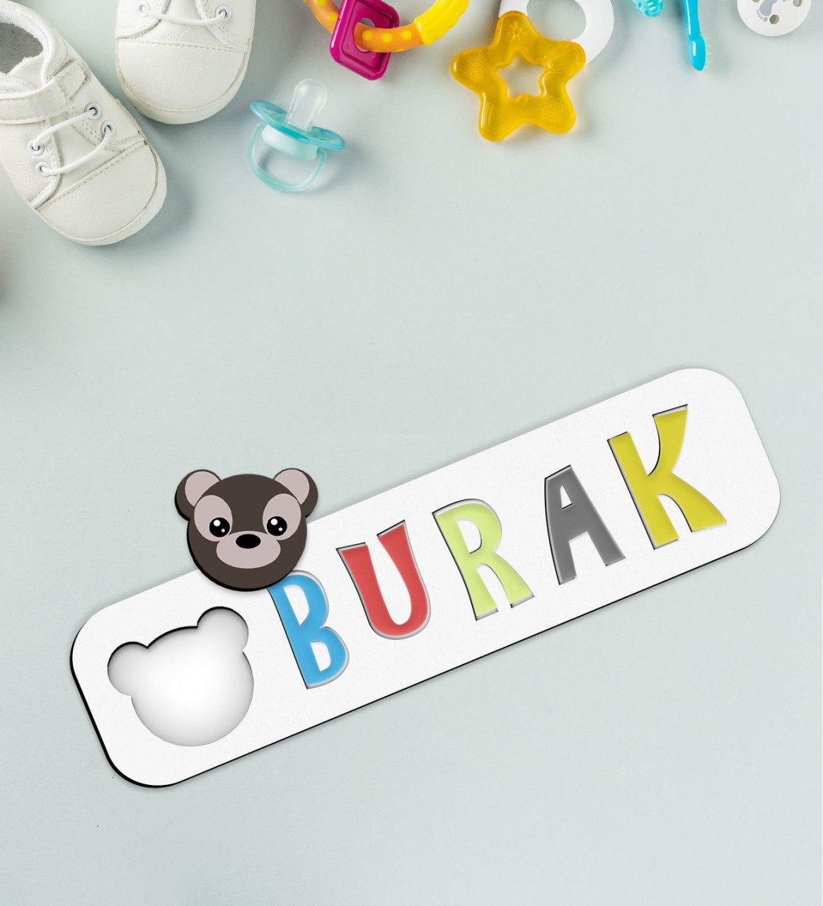 BK Toys Çocuklara Özel İsimli Figürlü Ahşap Eğitici Yapboz Puzzle-32