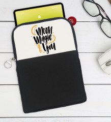 BK Gift Moon Magic & You Tasarımlı Taşınabilir Koruyucu Tablet Kılıfı & Organizer Çanta - Siyah-1