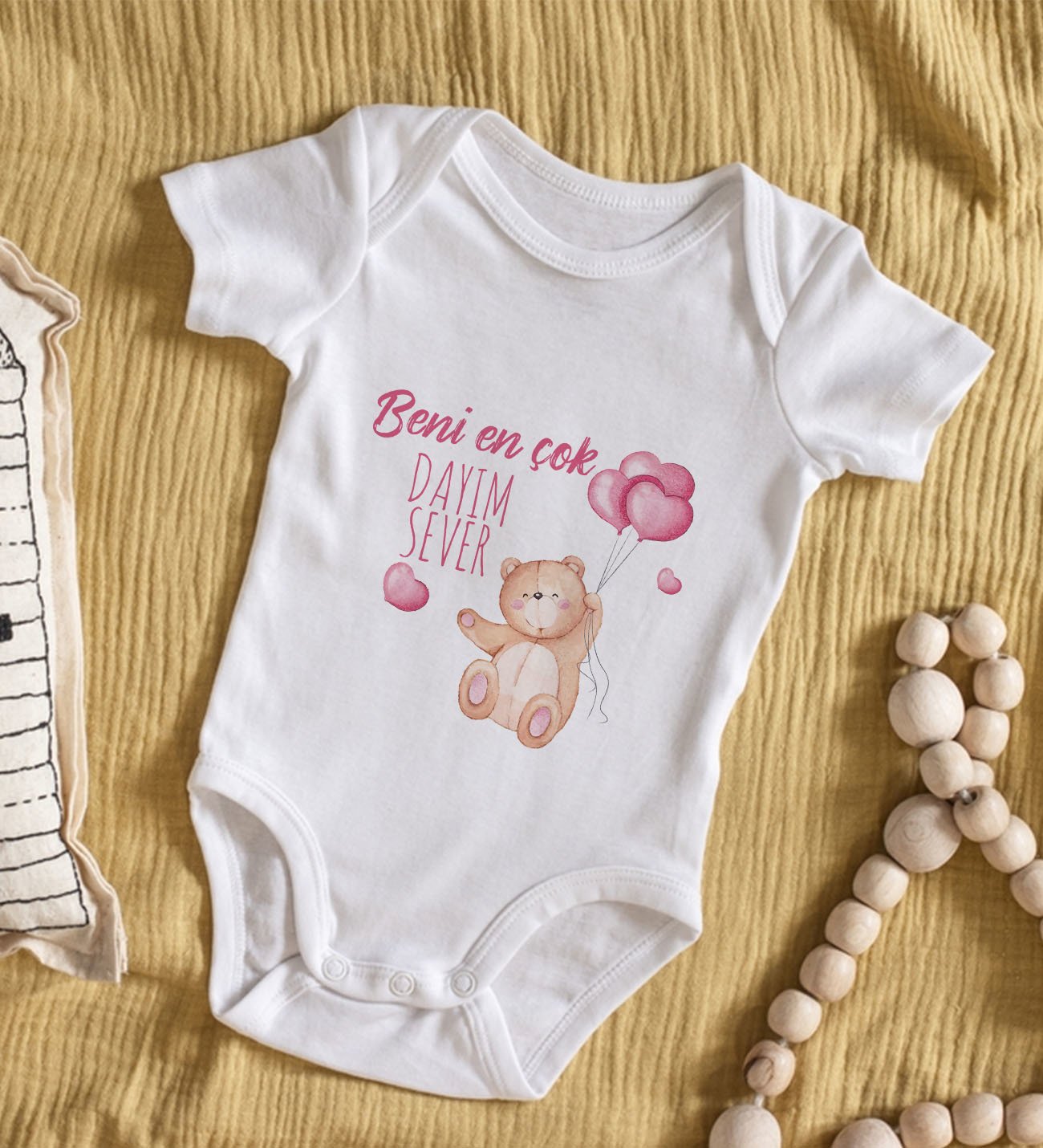 BK Kids Beni En Çok Dayım Sever Tasarımlı Bebek Body Zıbın - Model 1