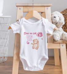 BK Kids Beni En Çok Dayım Sever Tasarımlı Bebek Body Zıbın - Model 1