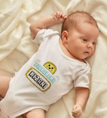 BK Kids Bırkalama Kızanı Tasarımlı Beyaz Bebek Body Zıbın-1