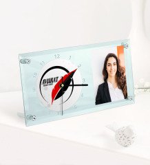 Kişiye Özel Avukat Temalı Masaüstü Cam Saat - 13
