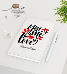 Kişiye Özel Sevgililer Günü Beyaz Defter Kalem Seti-73