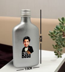 BK Gift Kişiye Özel The Baba Karikatürlü Gümüş Tasarım Cam Şişede 200 ml Kolonya-1, Babaya Hediye, Babalar Günü Hediyeleri, Hediyelik Baskılı Kolonya