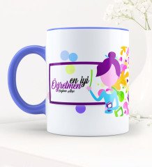Kişiye Özel En İyi Öğretmen Mavi Kupa Bardak - 2