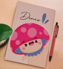 BK Gift Kişiye Özel İsimli Pudra Pembesi Sert Kapaklı Defter ve Tükenmez Kalem Seti, Arkadaşa Hediye, Yeni İş Hediyesi, Doğum Günü Hediyesi-8