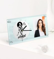 Kişiye Özel Avukat Temalı Masaüstü Cam Saat - 15