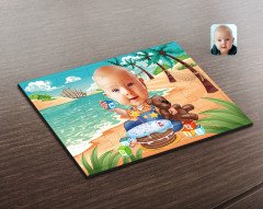 Kişiye Özel Bebek Doğum Günü Karikatürlü Ahşap Puzzle-1