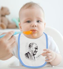 BK Kids Atatürk Temalı Mavi Bebek Body Zıbın ve Mama Önlüğü Hediye Seti-10