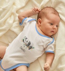 BK Kids Kişiye Özel Mavi Bebek Body Zıbın - Model 158