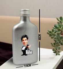 BK Gift Kişiye Özel The Baba Karikatürlü Gümüş Tasarım Cam Şişede 200 ml Kolonya-3, Babaya Hediye, Babalar Günü Hediyeleri, Hediyelik Baskılı Kolonya